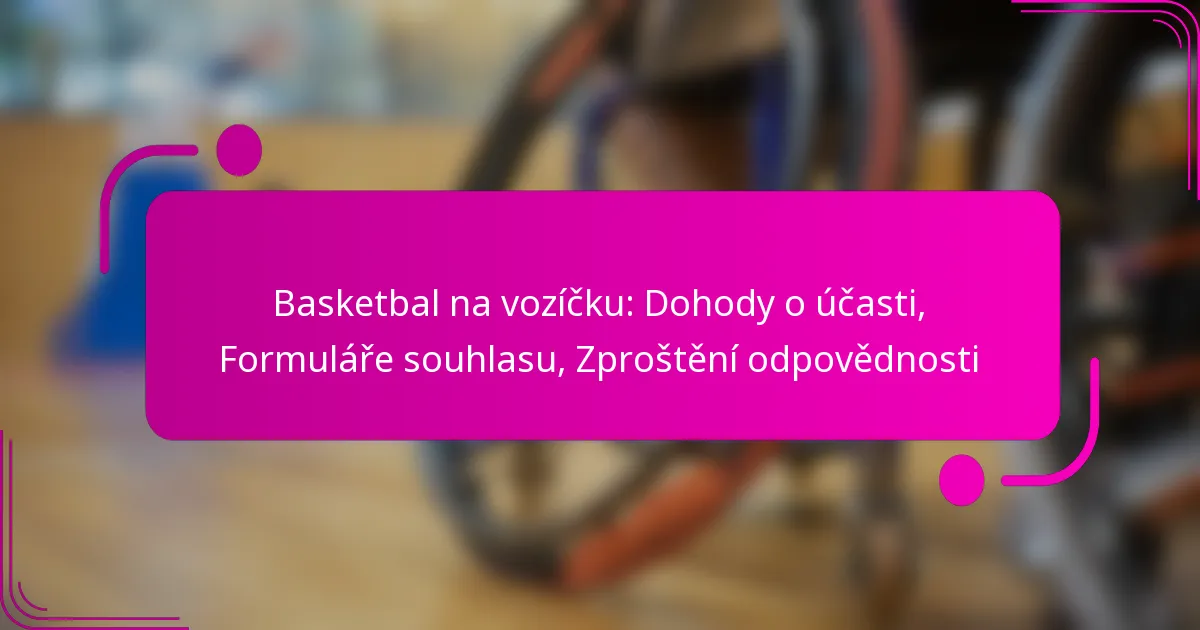 Basketbal na vozíčku: Dohody o účasti, Formuláře souhlasu, Zproštění odpovědnosti