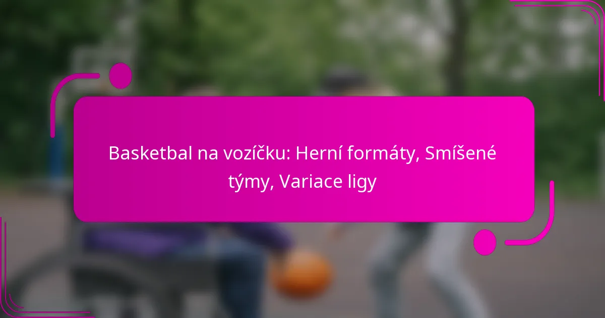Basketbal na vozíčku: Herní formáty, Smíšené týmy, Variace ligy