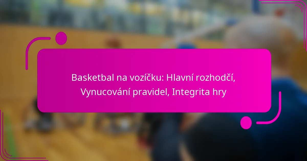 Basketbal na vozíčku: Hlavní rozhodčí, Vynucování pravidel, Integrita hry