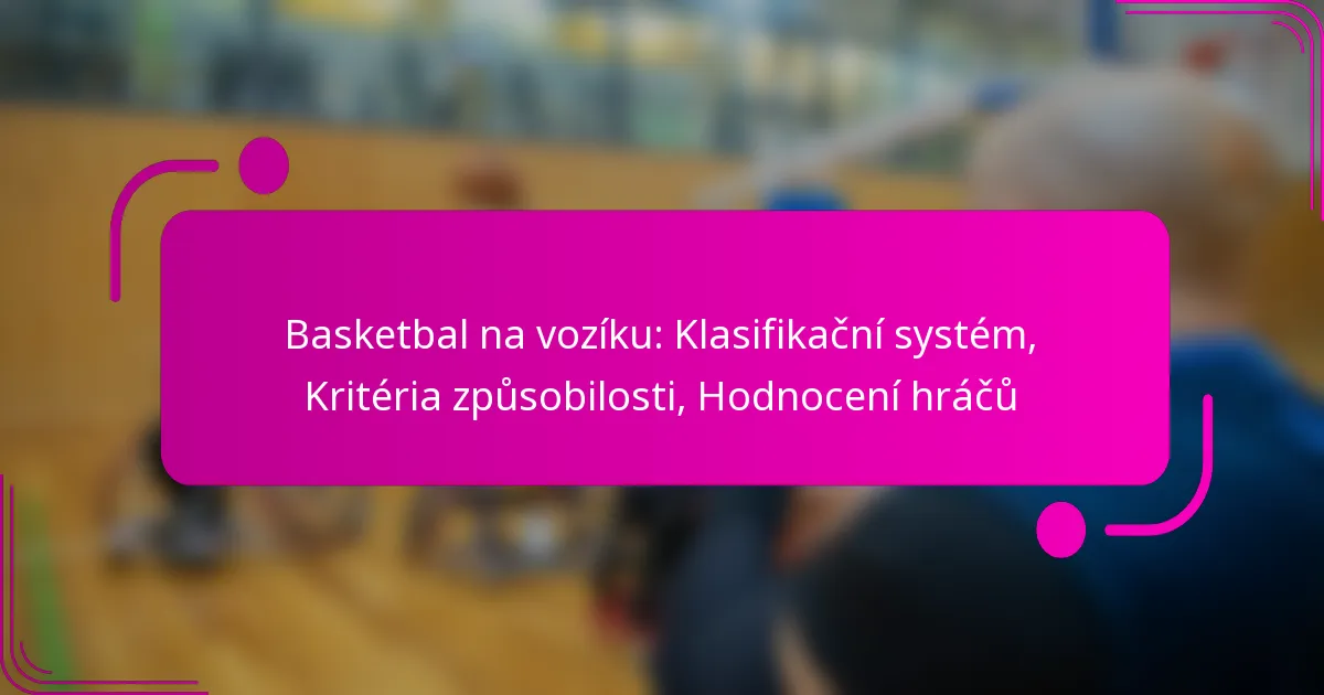 Basketbal na vozíku: Klasifikační systém, Kritéria způsobilosti, Hodnocení hráčů