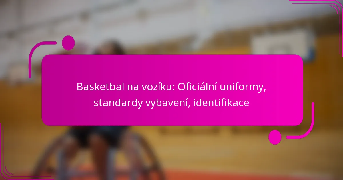 Basketbal na vozíku: Oficiální uniformy, standardy vybavení, identifikace