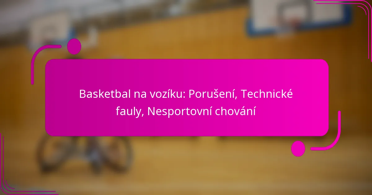 Basketbal na vozíku: Porušení, Technické fauly, Nesportovní chování