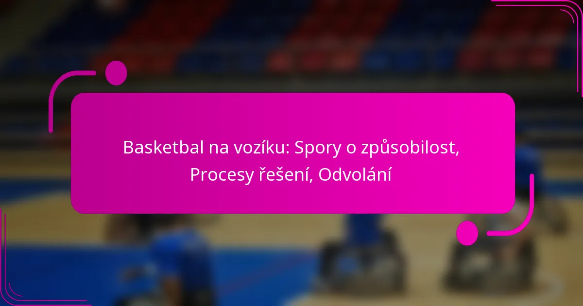 Basketbal na vozíku: Spory o způsobilost, Procesy řešení, Odvolání