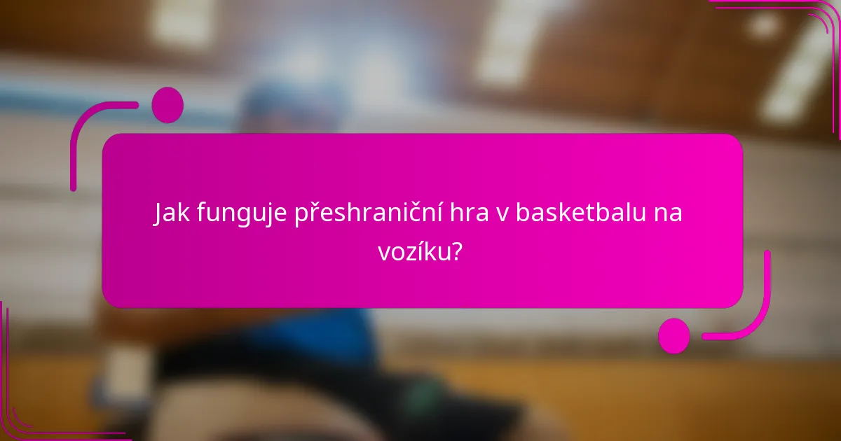 Jak funguje přeshraniční hra v basketbalu na vozíku?