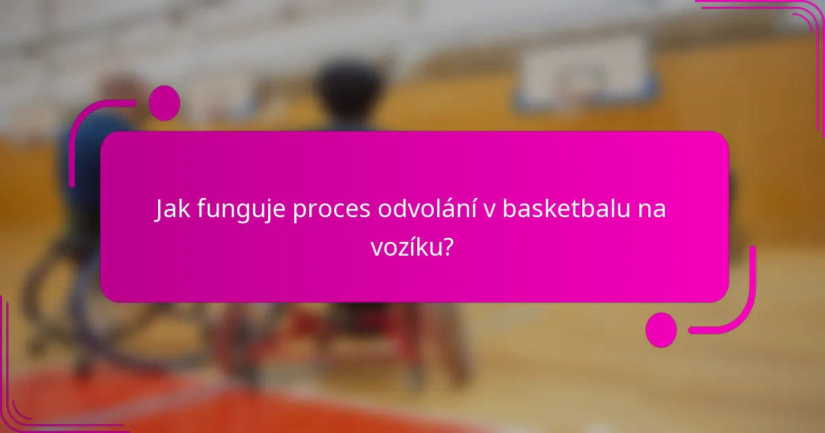 Jak funguje proces odvolání v basketbalu na vozíku?