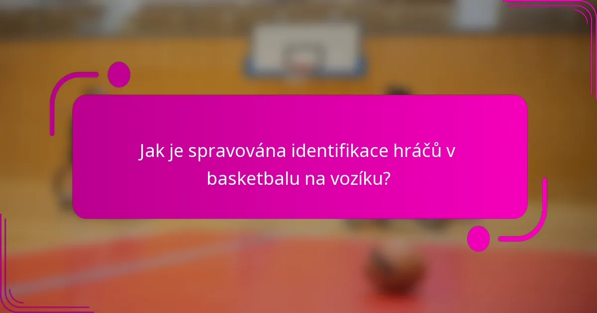 Jak je spravována identifikace hráčů v basketbalu na vozíku?
