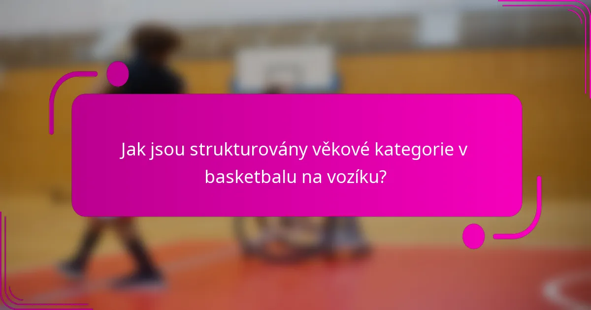 Jak jsou strukturovány věkové kategorie v basketbalu na vozíku?