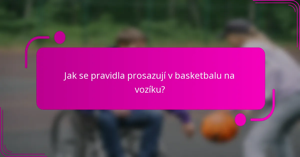 Jak se pravidla prosazují v basketbalu na vozíku?