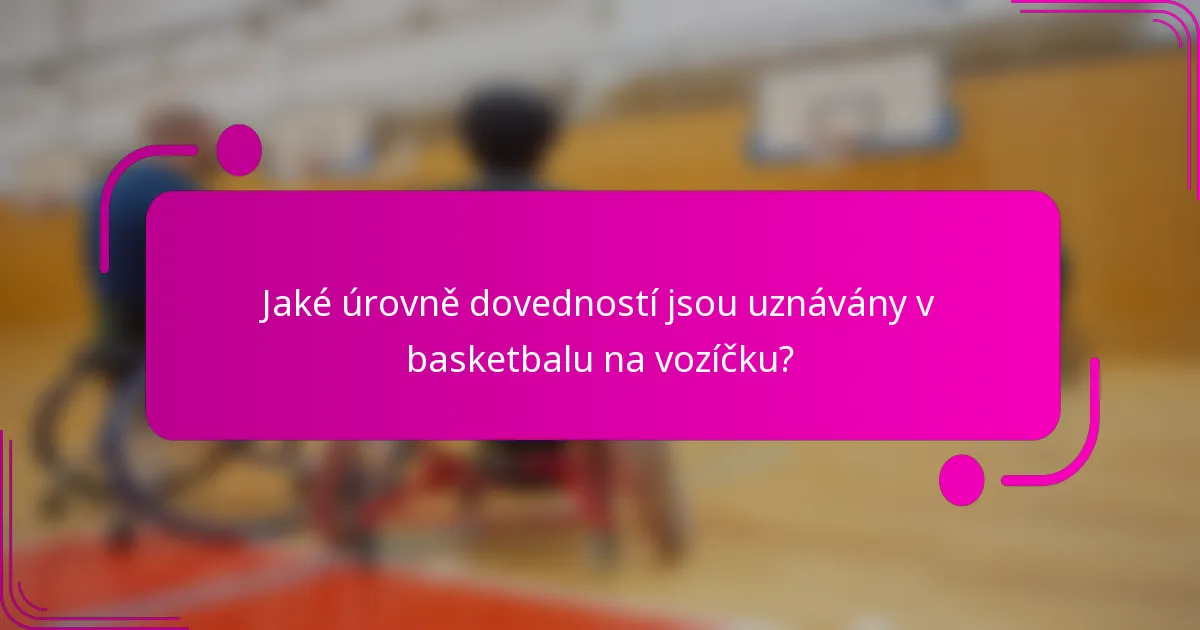 Jaké úrovně dovedností jsou uznávány v basketbalu na vozíčku?